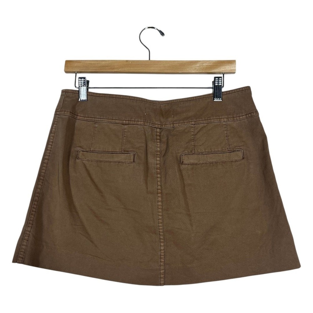 Lucky Brand Cargo Solid Mini Skirt Brown Utility Gorpcore Pockets Size S - Picture 3 of 5
